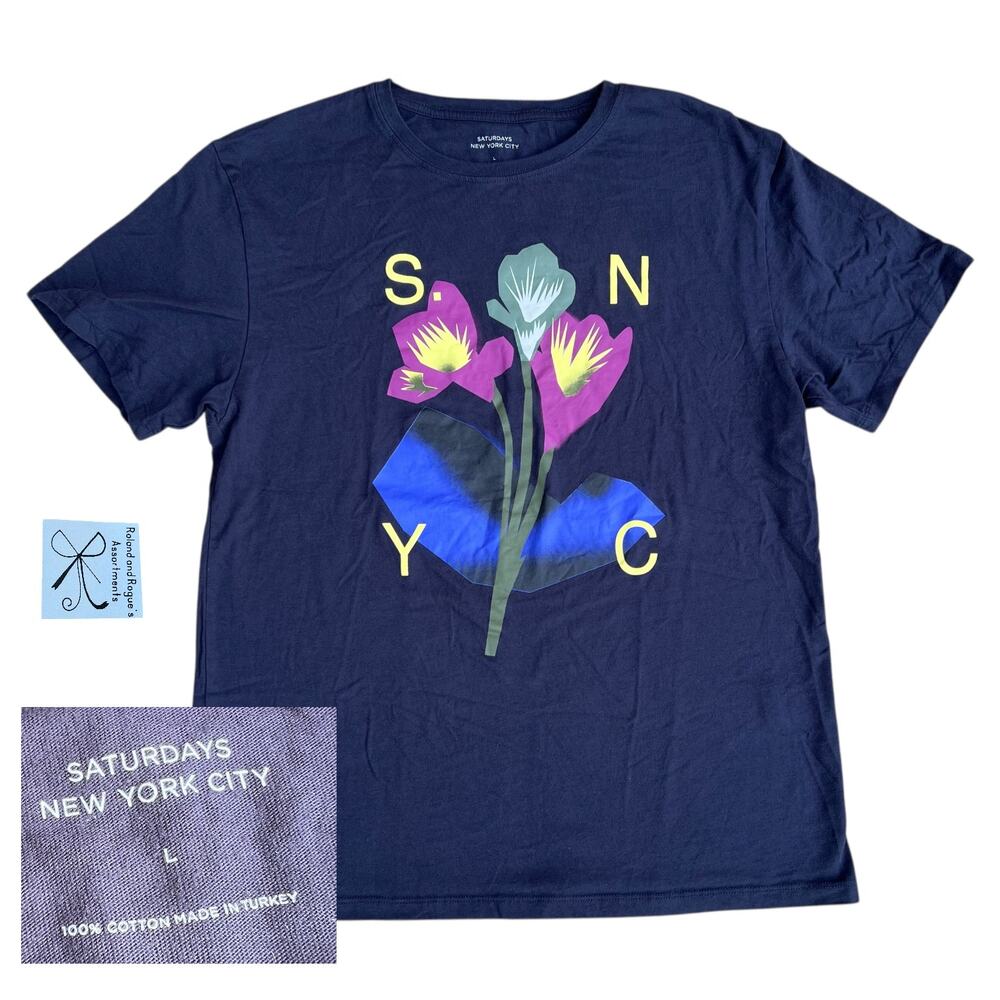 Saturdays New York City 100% Cotton T-Shirt Men's Sz L
